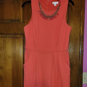Coral Bisou Bisou pocket dress